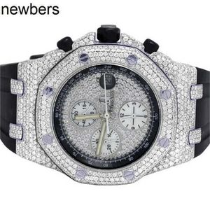 APS Factory Audemar Pigue Watch Swiss Movement Mens Epic Royal Oak Offshore 42mm Rubber Band Diamond Watch 12.5 Carat