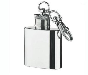 Whole 1oz 28ml Mini Stainless Steel Hip Flask Alcohol Flagon with Keychain E0Xc high quality Silver Tone Key Chain Flask drop2986349