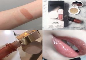 Conjuntos de maquiagem Hidratante streamer Lip Glaze com flash fino combinação de pó 3D diamante brilho labial de alto brilho Mini suit7058890