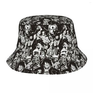 Berretti Eleganti Rufy Zoro Manga Collage Cappelli a secchiello Copricapo estivo ripiegabile per campeggio, pesca