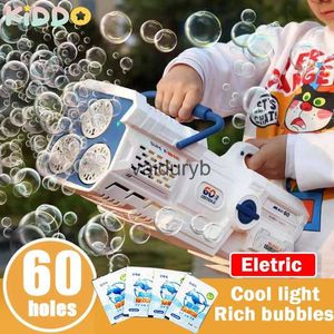 Sand Play Water Fun Baby Bath Toys 60 Hole Bubble Gun Automatic Electric Rocket Soap Magic Mens Outdoor Shower Party Toy LED Light Childrens Day Gift H240308