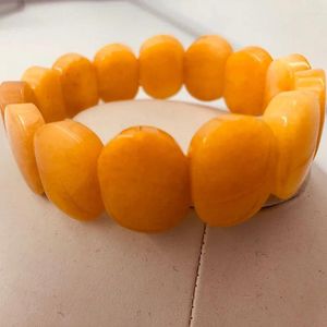 Strand Wholesale JoursNeige Yellow Chalcedony Crystal Bracelets Luck For Women Men Friend Gift Stone Bracelet Hand Row Fashion Jewelry