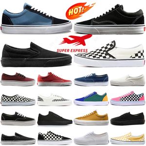 فان أحذية قديمة قماشية Skool Canvas Natual Shoe Men Women OG Designers Skatboard Black Slip on White Blue Red Flat Platform Sneakers Mens Sport