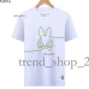 Physcho Bunny Rabbit Polo TシャツデザイナーメンズTシャツトレンディファッションUSAハイストリートショートスリーブTシャツ衣料品心理バニーPSYCOバニー988