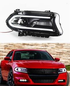 Светодиодная фара для Dodge Charger, фара указателя поворота 2015-2019, линза проектора дальнего света DRL