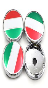 Gzhengtong 4 pzset 60mm Italia Bandiera Logo Auto Sterzo Pneumatico Ruota Centro Coprimozzo Cerchio Coperture Caps Emblema Distintivo Decal3213113