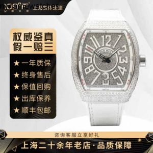 İsviçre İzle Franck Muller İzler Otomatik Frank V45 SC DT Diamond Kakma Mekanik Erkek Famulan Beyaz Kadranı