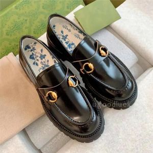 Designer-Bienen-Loafer für Damen, Freizeitschuh, Plateausohle, Loafer mit Horsebit-Metallschnallen, dicke Freizeitschuhe aus Luxus-Leder für Damen und Mädchen