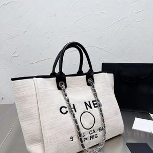 Tote Designer Classic Fragrant Wind Versatile Embroidered Beach Fashionable Shoulder Linen Canvas Large Capacity Mommy Shopping Bag