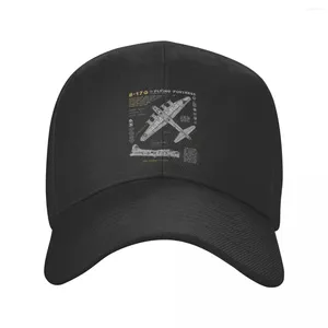 Bollmössor Vintage B-17 Flying Fortress Spitfire Baseball Cap Vuxen Fighter Plan Pilot Aircraft Airplane Justerbar pappa Hat Snapback