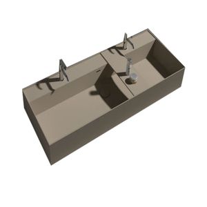 Bathroom Solid Surface Stone Wash Sink Rectangular Champagne Washbasin Laundry Vessel Sink RS38332