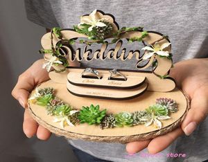 personalized engagement marriage proposal ring pillow unique wedding ceremony day Manual farmhouse forest style 1pcs 1510042
