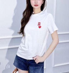 Women's T-Shirts cotton-blend mui mui top Printed Embroidery Shorts Designer Suit Dresses Sleeve Shorts Lady Long Sweatshirts Sweater Hoodies 153