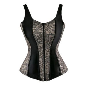 Camis Gothique Zipper Corsets with Straps Sexy Corgested Bustier Tops for Women Body Shapewear Medieval Corset Black and White