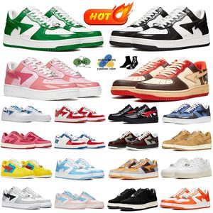 2024 new product star shoes for men women sta designer sneakers black white sky blue camo suede patent leather mens womens bapesstars outdoor sports trainers