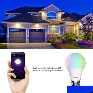 LED ampuller Brelong Akıllı Led BBS Colorf Ses Kontrolü Alexa / Amazon Echo ve Ev Uygun Oturma Odası Yatak Odası Drop Deliv Dhatc