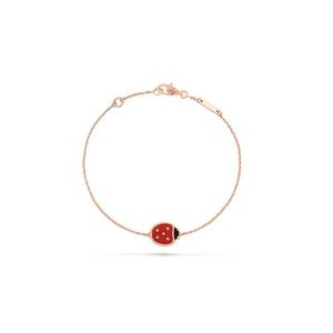 Designer Ladybug Armband Rose Gold Plated Chain Ladies and Girls Valentine's Day Mors dag Engagemangsmycken Fade F2477