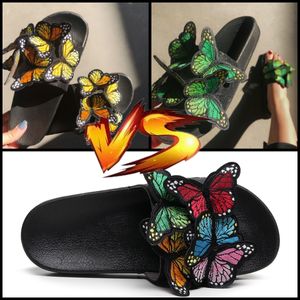 Hög ny GAI Slipper Sandal Platform Butterfly Slippers Womans Flat Flip Flops Pool Sliders Beach Shoe Low Price 36-41