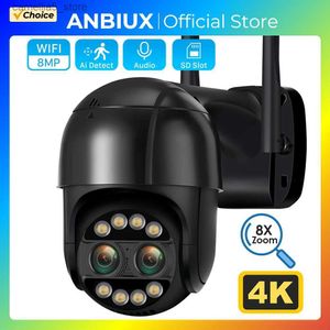 Câmera para monitor de bebê 8MP 4K 2,8 mm + 12 mm lente dupla 8X zoom híbrido câmera IP PTZ WiFi detecção humana 4MP áudio P2P monitoramento de vídeo de segurança Q240308