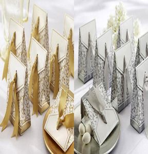 Fashion Gold Sliver Favor Holders For Wedding Bride Cheap Designer Wedding Candy Box Boxes 50 PiecesLots2972588