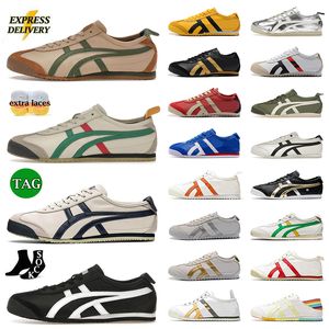 Moda Ao Ar Livre Atlético Tigre México 66 Running Shoes Unissex Homens Mulheres Slip-on Treinadores Preguiçosos Preto Branco Verde Prata Off Gold Luxury Low Sneakers Dhgate