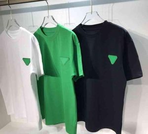 Man039s T-Shirt 039s Designerhemden klassische Marke Venet Summer New Green Triangle Leather Label Pure C1299601