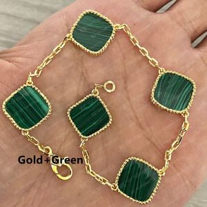 designer bracelet Classic 4 Four Leaf Clover Charm Bracelets Bangle Chain 18K Gold Agate Shell Mother-of-Pearl for Women&Girl Wedd234r