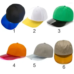 Ball Caps 2XPC Unisex Couples Summer Transparent PVC Wide Brim Baseball Cap Contrast Solid Cand