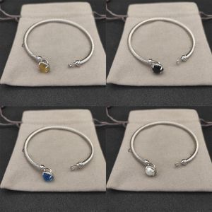 Unika pläterade silverarmband dy pärlor kabel vridna trådmensarmband smycken retro fashionabla armband för kvinnor lyxig högkvalitativ grossist ZH158 C4