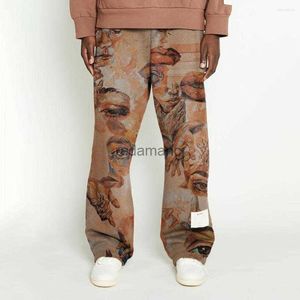 Men's Trousers Other Face Medium Waist Men Large Funny Brown 240308