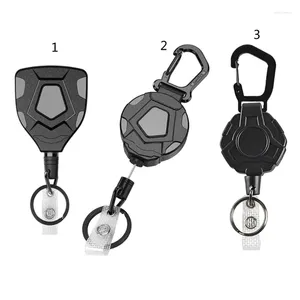 Keychains Retractable Keychain Heavy Duty Badge Holders Carabiner Anti-theft Elastic Durable