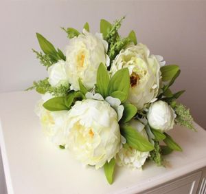 Vacker Peony Flower Home Decoration Hand Made Artificial Peony Bunch Flowers Brudtillbehör Garden Bulk Runners 7 Flower PE3612991