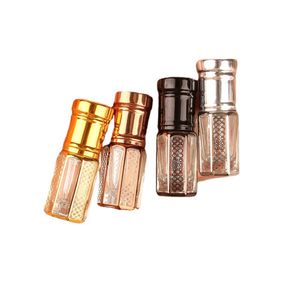 3ml 6ml 12ml Cam Silindir Şişesi Parfüm Esansiyel Yağ Şişeleri Özel Altın Boş Octagon