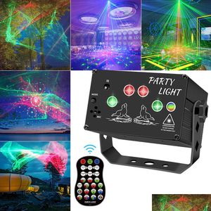 Illuminazione laser Mini DJ Discoteca Proiettore di luce laser Strobo da palco Attivato dal suono Rave Aurora boreale Lampada per feste Consegna a goccia Dhyoi