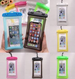 Clear Waterproof Pouch Dry Case PVC Protective Mobile Phone Bag Beach Diving Swimming Touch Screen Floating Air Mobile Phone Bag H5081912