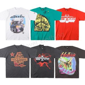 ヘルスターデザイナーメンズTシャツヘルティーテーズメンズシャツの丸い首の首を絞った半袖のカジュアルレター印刷されたカップルのための高品質のマッチング服