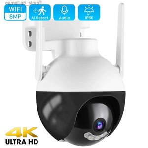 Baby Monitor Camera 4K 8MP WiFi PTZ 4MP Ai Human Detection Video Monitoring Outdoor Color Infrared Night Vision Cloud CCTV Home Safety Q240308