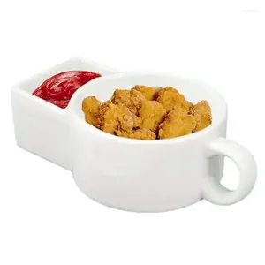 Mugs Mug With Cookie Holder 2-in-1 Microwave Safe Cereal Bowl Ceramic Soup And Sandwich Plate Breakfast Veggie Snack & Dip