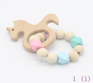 Baby Wood Teether Silicone Beads Nursing Armband Medting Wood Rattles Toys Baby Teether Armband Nursing Toys Gift Ye0225476737