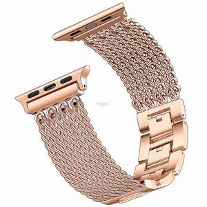 Брусные бретельские ремни для часа для часов для часа Ultra 8 Band Luxury Steel Metal Metal Bracelet Bracelet Iwatch Serie 3 4 5 6 SE 7 Сборник 240308