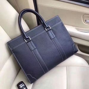 Valigette in pelle di design Borse da lavoro da uomo morbide e flessibili in pelle di mucca Lichee Custodie per laptop di lusso Multi-tasche 38 cm larghezza2558