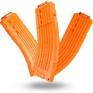 Gun Toys 1/3 Piece Orange 15-Throw Curved Magazine Banana Replacement Curved Snabbt överbelastningsklipp kompatibel med nerf Elite Darts Toy Gun 240307