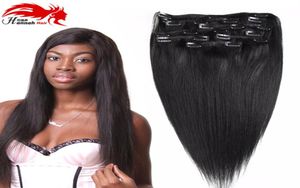 Double Weft 100 Remy Human Hair Clip in Extensions 1003903926039039 Grade 7A Quality Full Head Thick Long Soft Silky8346266