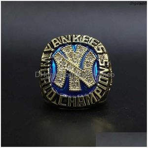 Pierścienie zespołowe hndu projektant pamiątkowy Ring 1977 York Yangji Champion Baseball Alliance Y7N Drop Relivery Jewelry DHW25