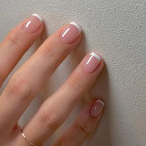 Unhas Falsas Wearable Manicure Francesa Falso À Prova D 'Água Cabeça Quadrada Capa Completa Dicas de Unhas Bailarina Mulheres