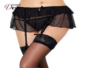 Främjande kvinnor underkläder trosor pk510 svarta 2 stilar mesh spets strumpebälte topp sexig tanga plus size streck4555184