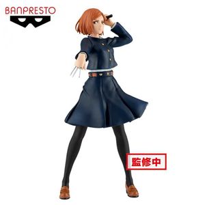 Anime Manga Glazovin 100% Original Jujutsu Kaisen 16cm Kugisaki Nobara PVC Action Character Model Collectible Doll för direktfrakt J240308