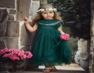 Ins Girls Princess Dress Classic Children Lace Fly Sleeve Tulle Dresses Kids Party Clothing Ball GownA74388603540