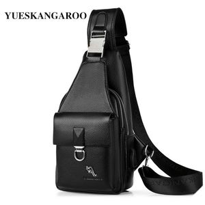 Sommarens bröstväskor läder crossbody sling axelväskor för män avslappnad rese messenger väska anti-stöld bröstpack270f