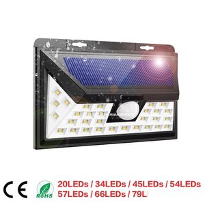 Annan LED -belysning Brelong Solar Outdoor Waterproof Panel Laddning PIR Motion Sensor LED Super Bright Wall Lamp för kanal Garden Dro Dhytq